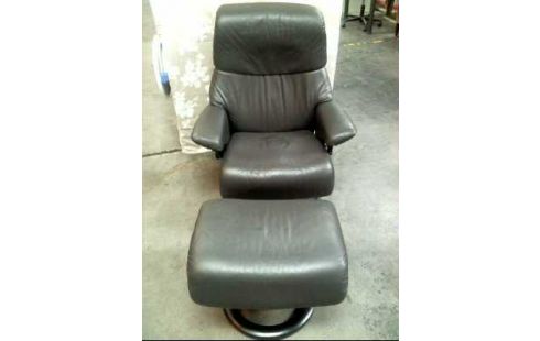 SESSEL+HOCK. GRAU <STRESSLESS> VERSTELLB.