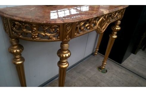 CONSOLETAFEL VERGULD CARRARA MARMER