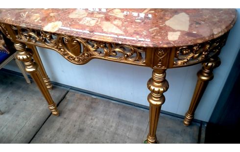 CONSOLETAFEL VERGULD CARRARA MARMER