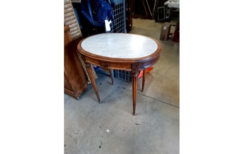 TABLE PM OVALE DESSUS MARBRE