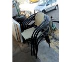 FAUTEUIL DE JARDIN MÉTAL ET TISSU LE LOT DE 6
