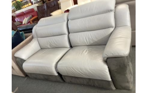 CANAPE RELAX 3 PLACES CUIR GRIS