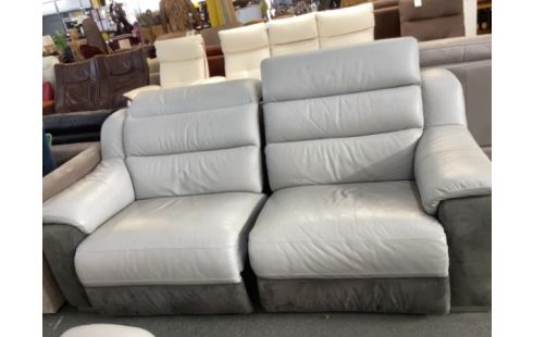CANAPE RELAX 3 PLACES CUIR GRIS