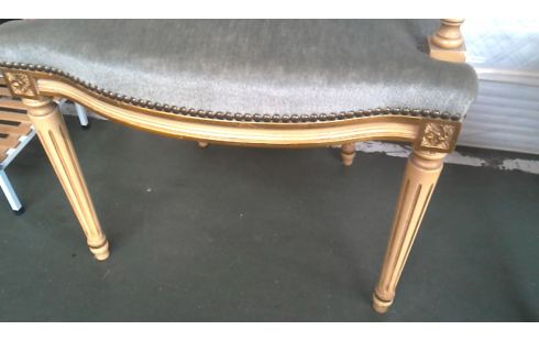 CHAISE BRANCHE STYLE LOUIS XVI BLEUE VELOURS
