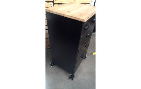 CHIFFONNIER LOOK NOIR METAL