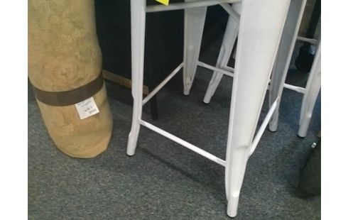 TABOURET METAL BLANC