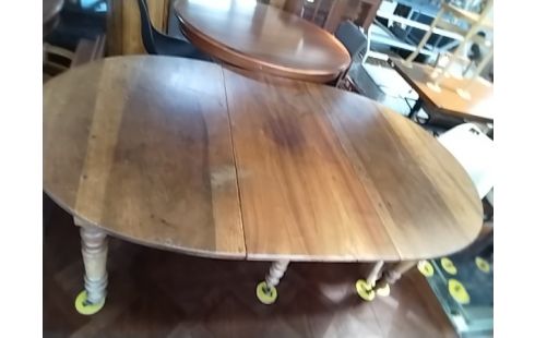 TABLE OVALE 2 ALLONGES SUR ROULETTES