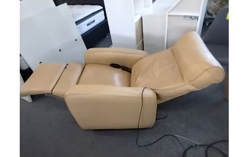 FAUTEUIL ELECTRIQUE CUIR BEIGE CHAILLARD