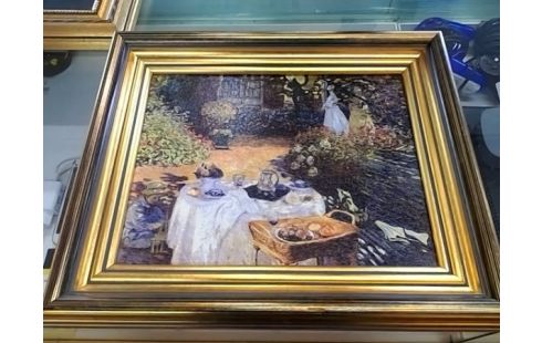 CADRE DORE DEJEUNER JARDIN