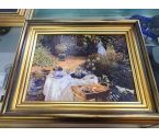 CADRE DORE DEJEUNER JARDIN
