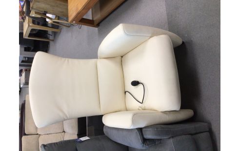 FAUTEUIL RELAX CUIR BEIGE