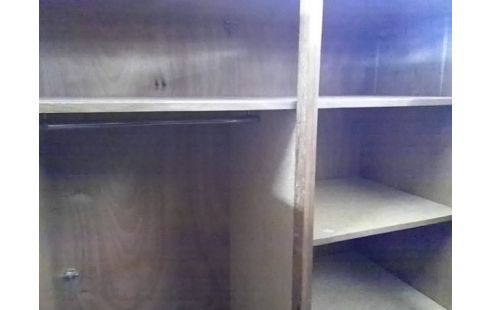 ARMOIRE ANCIENNE BOIS 2P (ETAGERES ET PENDERIE)