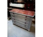 COMMODE 4 TIROIRS DESSUS MARBRE