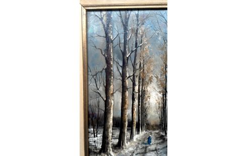 SCHILDERIJ WINTER VELDWEGEL