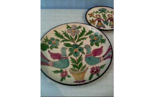 WANDTELLER 2ER SET KERAMIK FLORAL