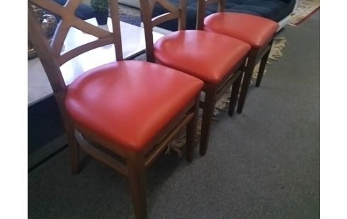 LOT DE 6 CHAISES ASSISES ROUGE
