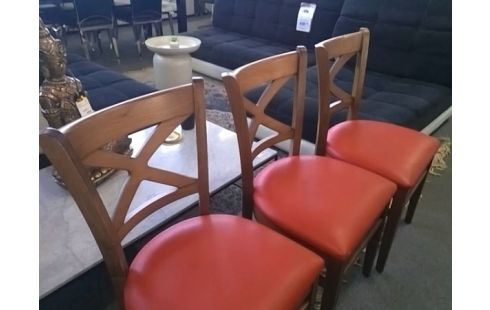 LOT DE 6 CHAISES ASSISES ROUGE