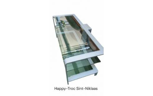 TV-MEUBEL GRIJS METAAL GLAS