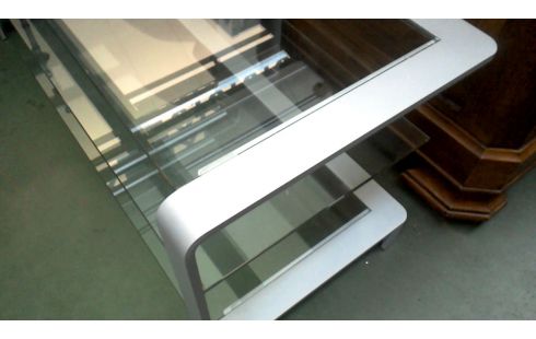 TV-MEUBEL GRIJS METAAL GLAS