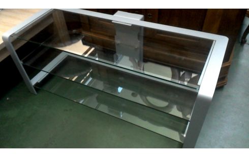 TV-MEUBEL GRIJS METAAL GLAS