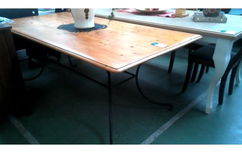 TAFEL EETKAMER POOT ZWART METAAL BLAD