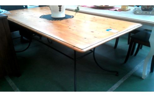 TAFEL EETKAMER POOT ZWART METAAL BLAD