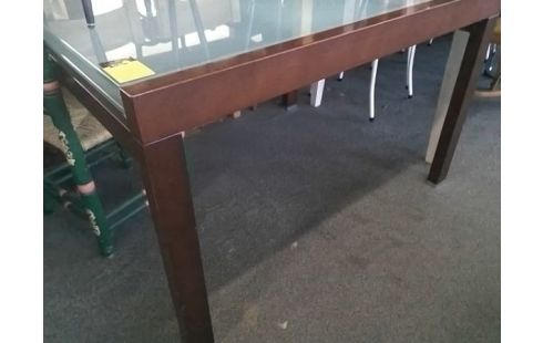 TABLE MODERNE AVEC PLATEAU VERRE AVEC ALLONGE