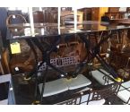 TABLE NOIRE PLATEAU VERRE