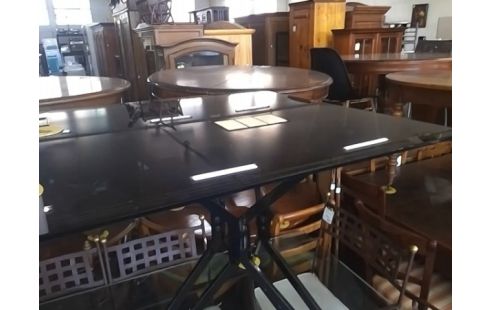 TABLE NOIRE PLATEAU VERRE