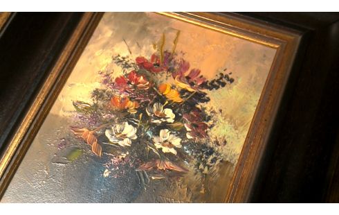 SCHILDERIJ BLOEMEN GESIGNEERD THEUNIS