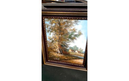 PEINTURE MET DEDICACE, , CADRE DORE