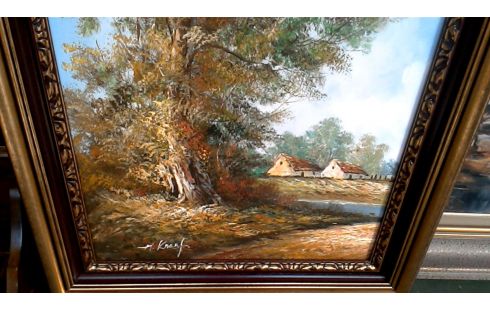 PEINTURE MET DEDICACE, , CADRE DORE