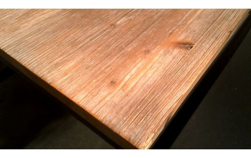 TABLE DE SALON NOIR METAL CERUSE, , BOIS
