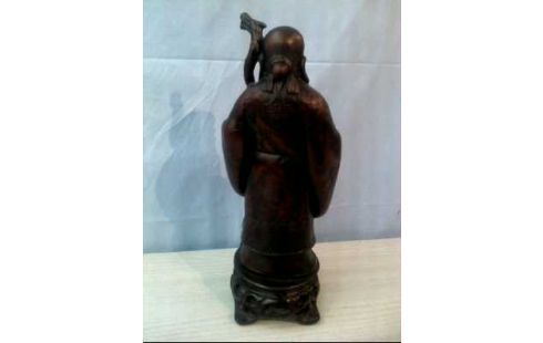 HOLZFIGUR ASIATISCH SHOU-LAO GESCHNITZT