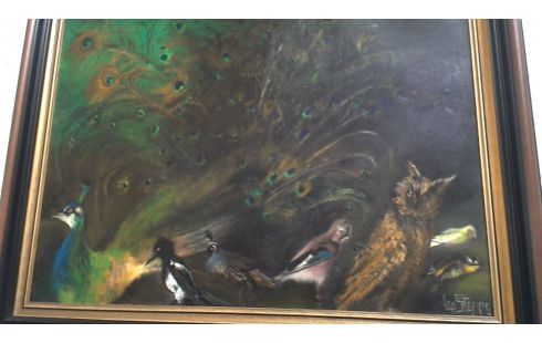 GEMÃLDE, , PFAU GEWIDMET
