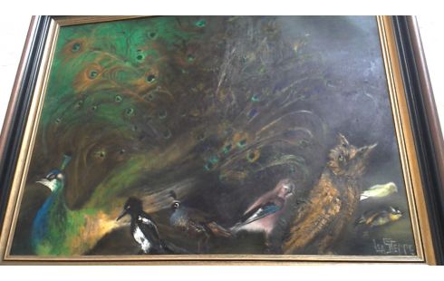 GEMÃLDE, , PFAU GEWIDMET