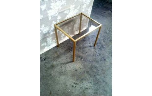 COUCHTISCH METALL GOLDF. GLASPLATTE