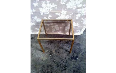 COUCHTISCH METALL GOLDF. GLASPLATTE