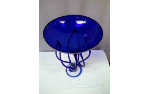 GLASSCHALE <J. KROSNO> BLAU OKTOPUSSTIL