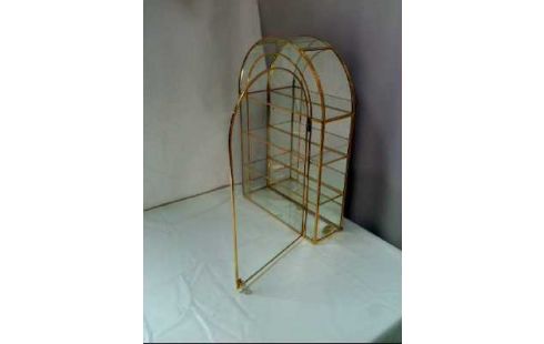 VITRINE KLEIN METALL GLAS GOLDF.