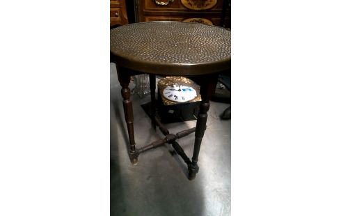 BIJZETTAFEL ROND HOUT KOPER