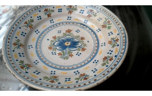 BORD ANTIEK DECORATIEF ECRU BLOEMEN