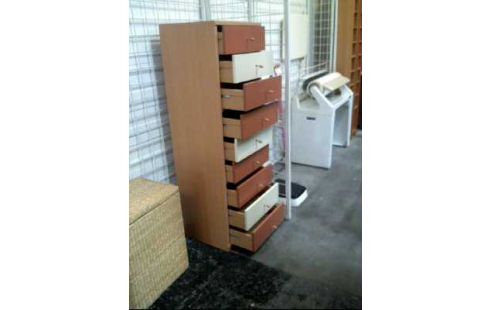 BADSCHRANK HOLZ HELL FURNIERT 9 SCHUBL.