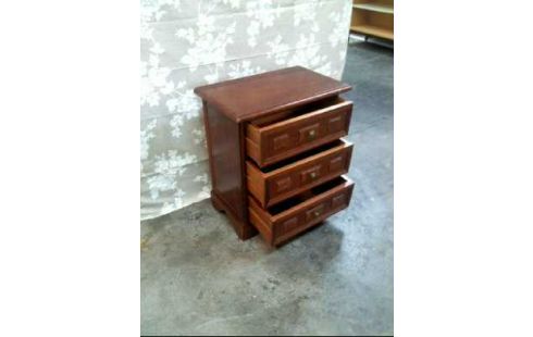 BEISTELLMÖBEL HOLZ DUNKEL 3 SCHUBLADEN