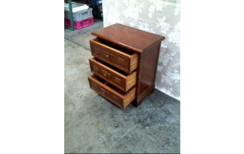 BEISTELLMÖBEL HOLZ DUNKEL 3 SCHUBLADEN