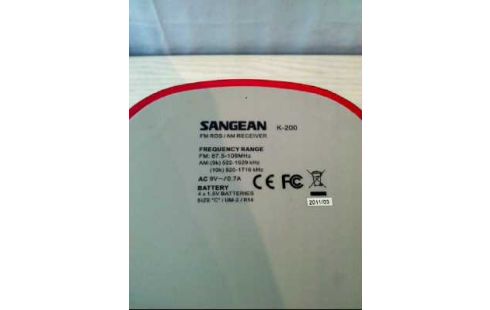 RADIO <SANGEAN> K-200 ROT ELEKTR.BATT.