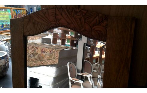 MIROIR BISEAUTE ART DECO., , CADRE CHENE