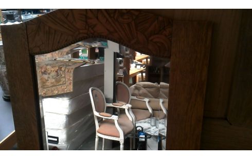 MIROIR BISEAUTE ART DECO., , CADRE CHENE