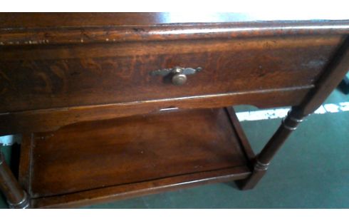 TABLE CONSOLE MASSIF CHENE 1 TIROIR