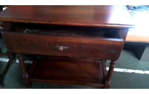 TABLE CONSOLE MASSIF CHENE 1 TIROIR